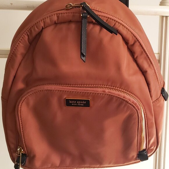 EUC KATE SPADE blush / black mini backpack - adjustable straps (OS) - Picture 1 of 12